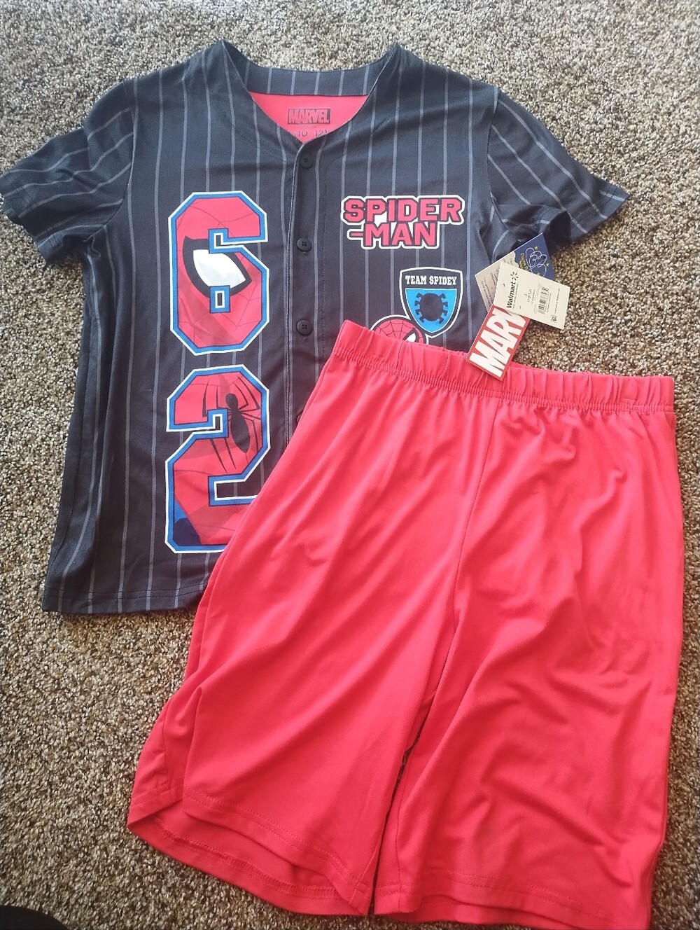 Marvel Spider-Man Kids Pajama Set - Black & Red